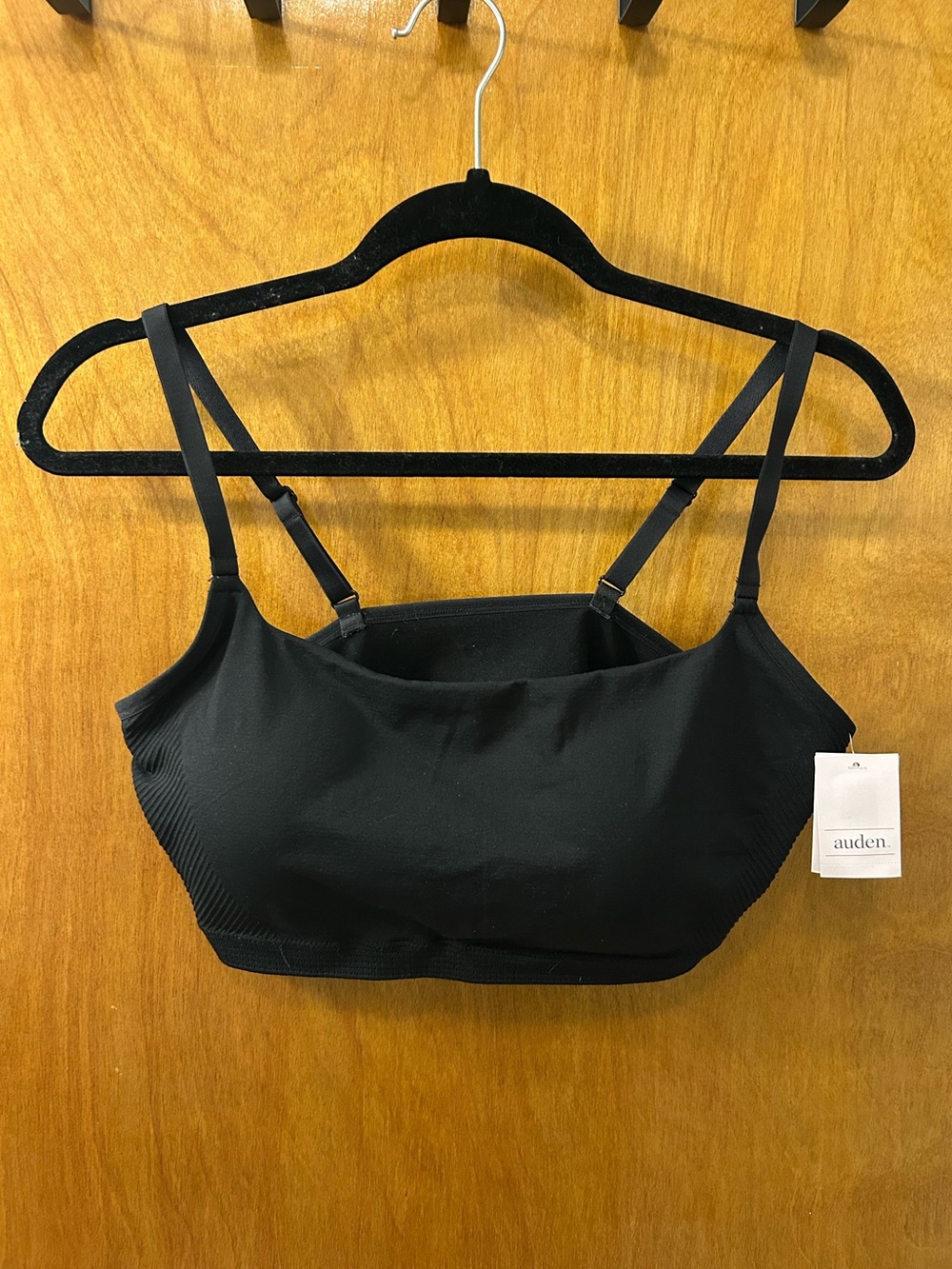 Auden Black Seamless Stretch Bralette with Adjustable Straps